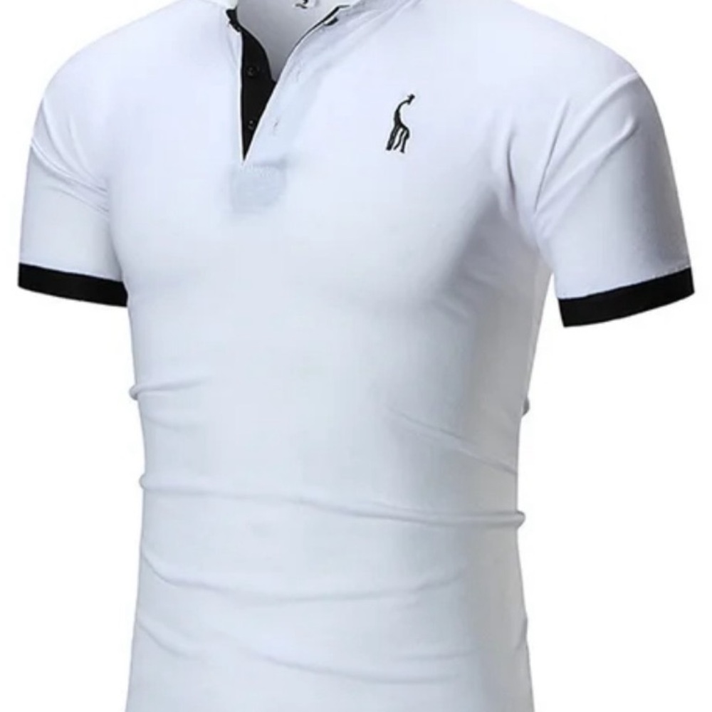 White Polo Shirt with Black Accents